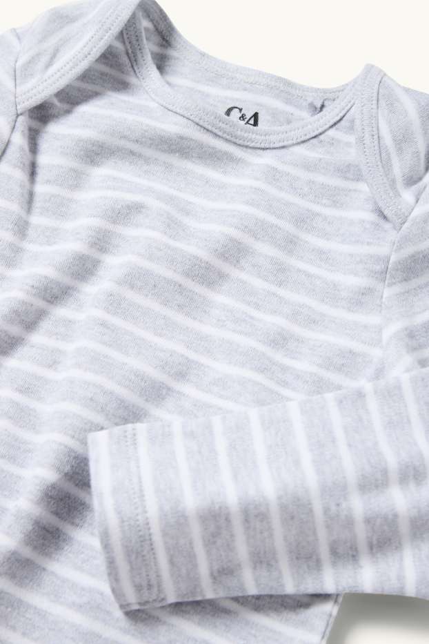 Unisexe - Body bébé - à rayures - gris clair