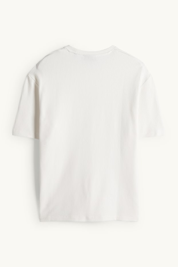 Home - Samarreta de màniga curta - relaxed fit - acanalada - blanc