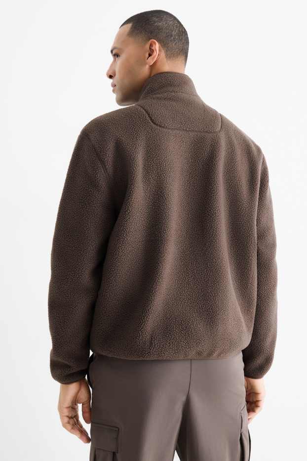 Home - Jaqueta de teixit polar - marró