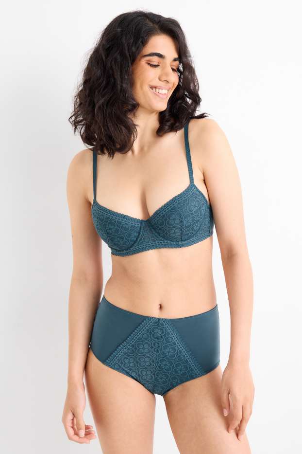 Femmes - Soutien-gorge avec armatures - DEMI - ampliforme - bleu pétrole