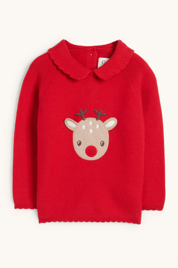 Bébés filles - Renne - tenue de Noël pour bébé - 2 pièces - rouge