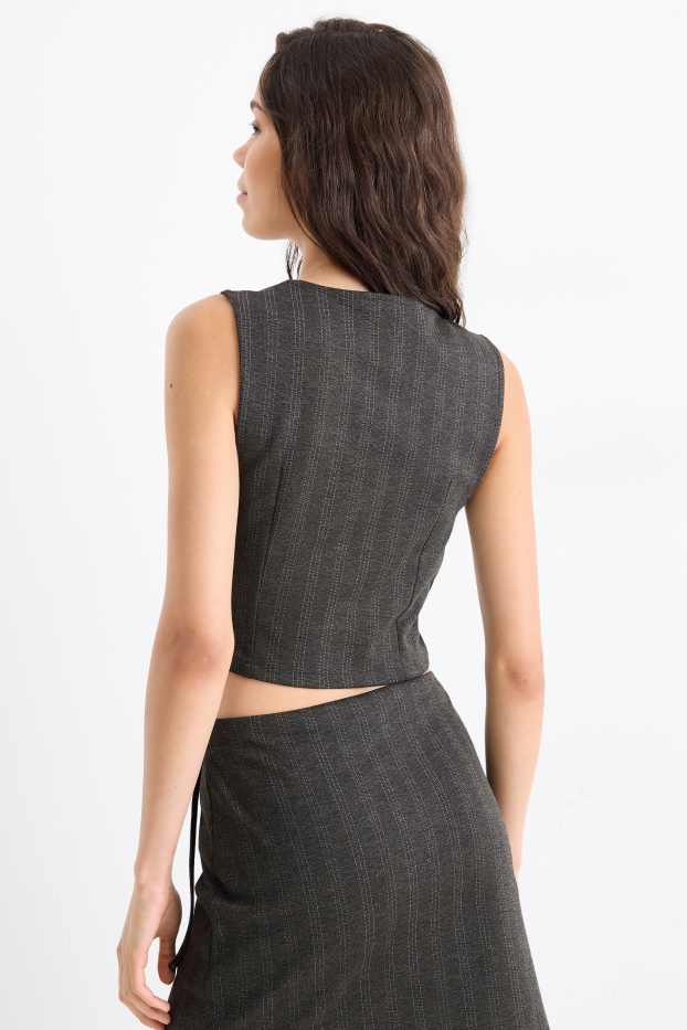 Dona - Armilla - entallada - ratlla diplomàtica - gris fosc