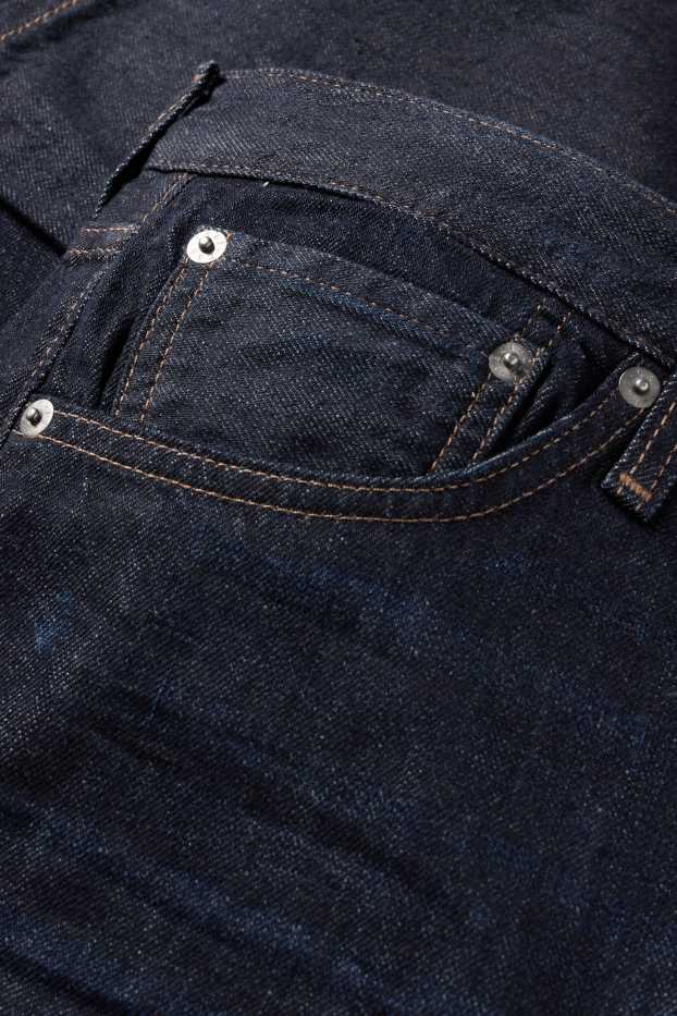 Bărbați - Regular jeans cu fentă cu nasturi - denim-albastru închis