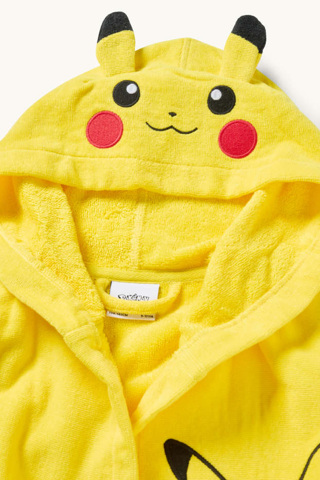 Kinderen: jongens - Pokémon - Pikachu - badjas met capuchon - geel