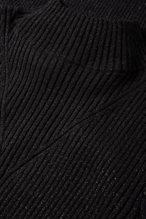 Damen - Bodycon-Kleid - gerippt - schwarz