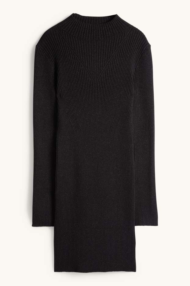 Damen - Bodycon-Kleid - gerippt - schwarz