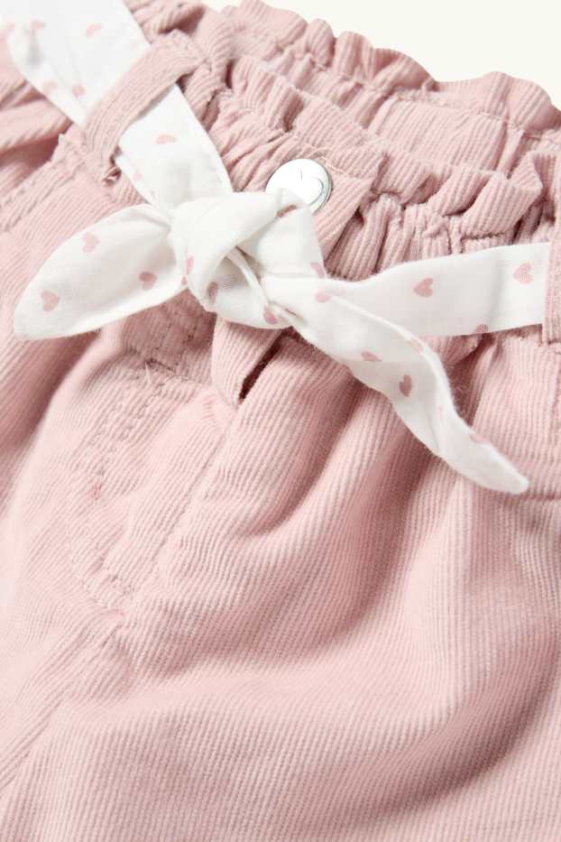 Baby Girls - Baby thermal corduroy trousers - rose