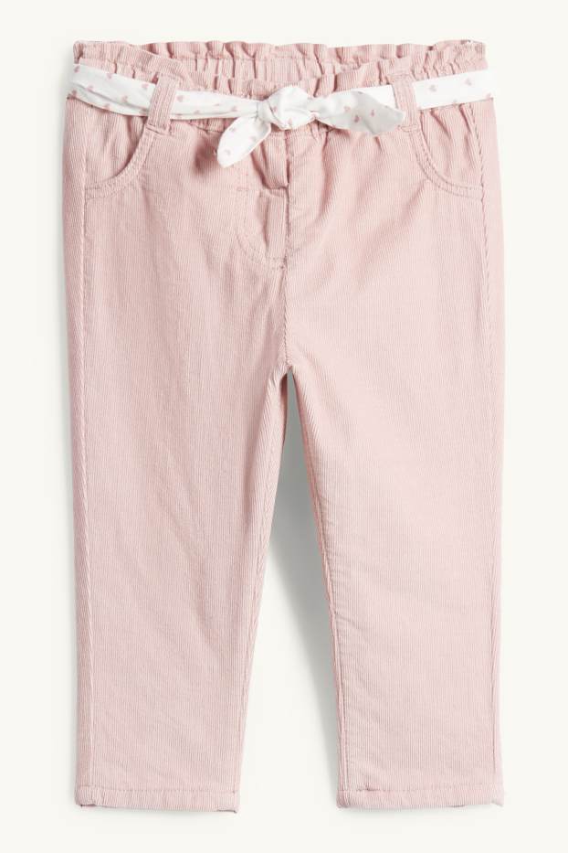Baby Girls - Baby thermal corduroy trousers - rose