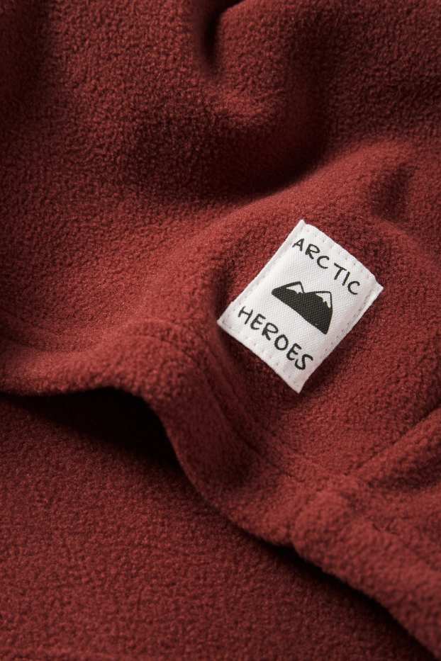 Děti - chlapci - Liška - fleecová mikina s kapucí - hnědá