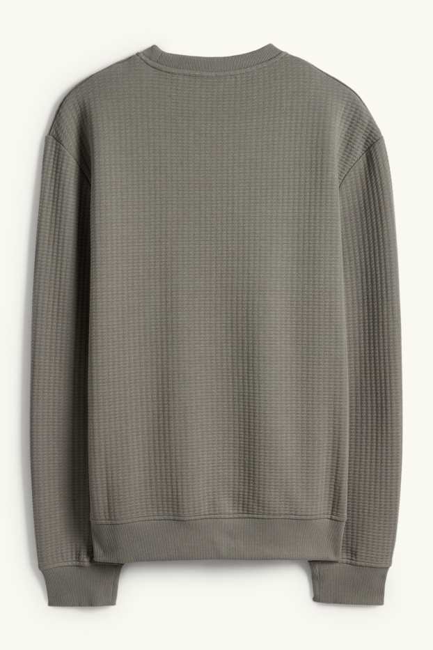 Pánské - Mikina - strukturovaná - zelená