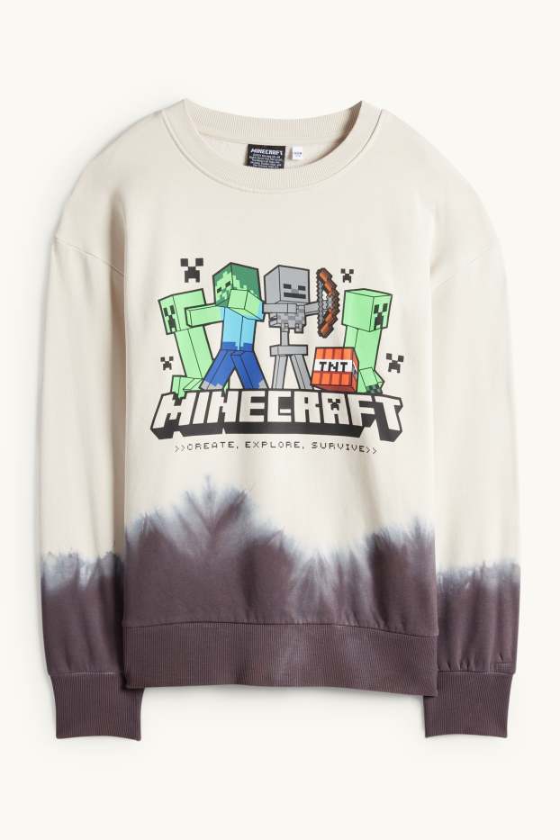 Kinder Jungen - Minecraft - Sweatshirt - gemustert - hellbeige