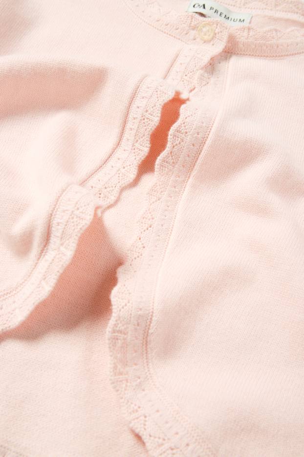 Enfants filles - Gilet en maille - rose