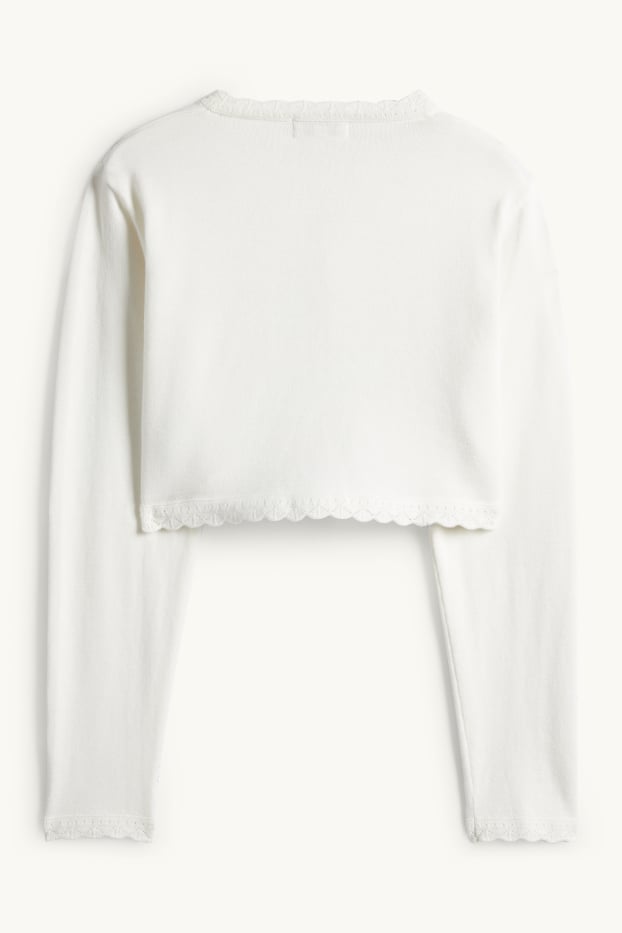 Enfants filles - Gilet en maille - blanc