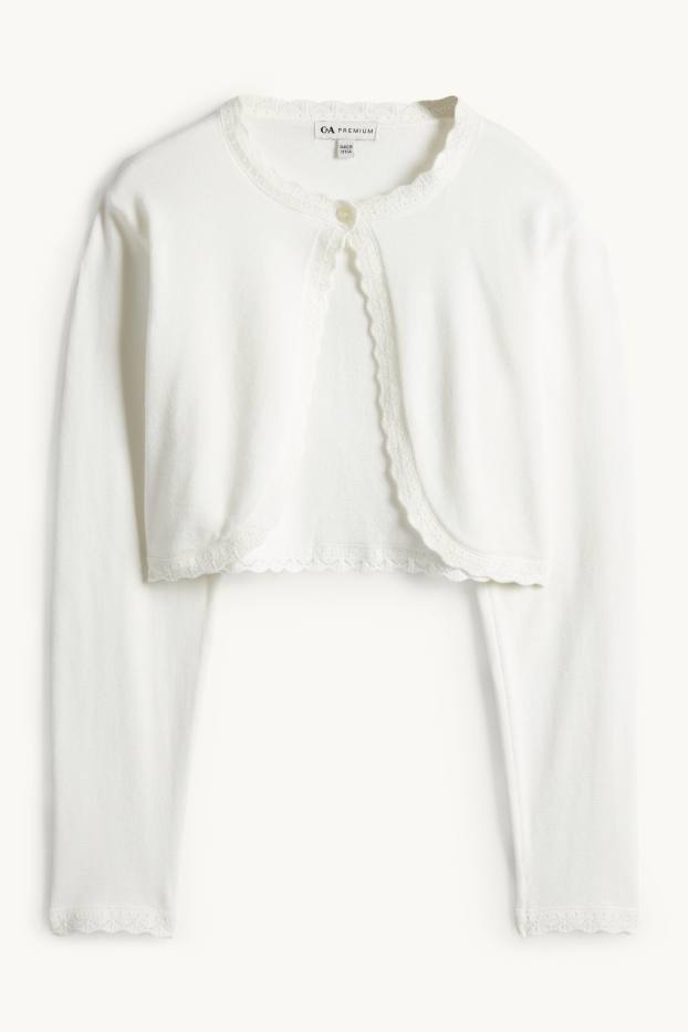 Enfants filles - Gilet en maille - blanc