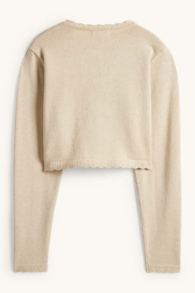 Enfants filles - Gilet en maille - beige