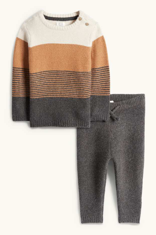 Baby Jungen - Baby-Outfit - 2 teilig - braun