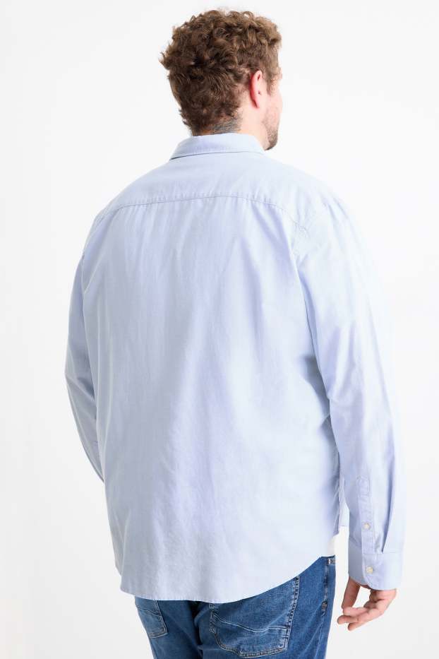 Men - Shirt - regular fit - button-down collar - light blue