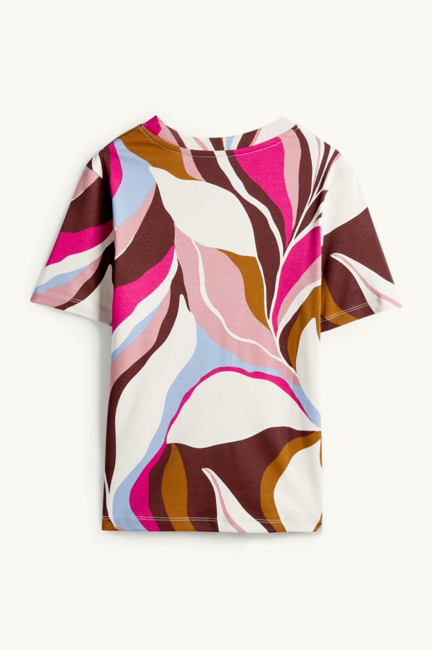 Femmes - T-shirt - relaxed fit - à motif - marron