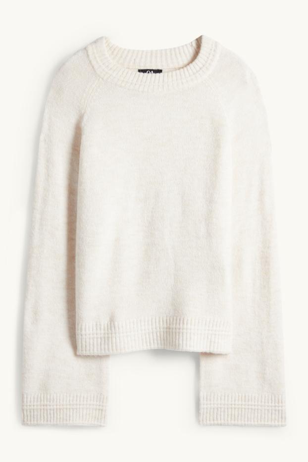 Damen - Pullover - weiss-melange