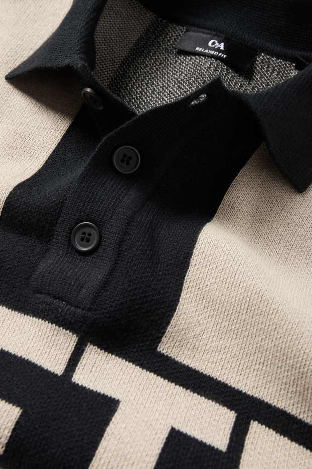 Hombre - Jersey - de rayas - negro / beis