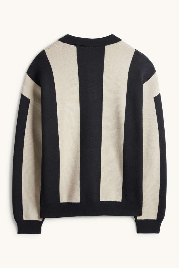 Hombre - Jersey - de rayas - negro / beis