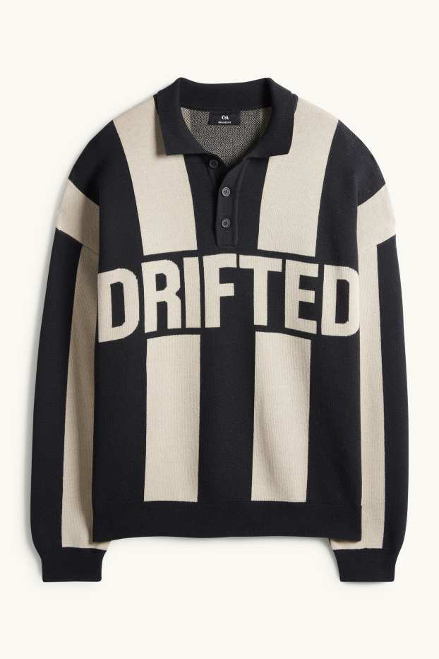 Hombre - Jersey - de rayas - negro / beis