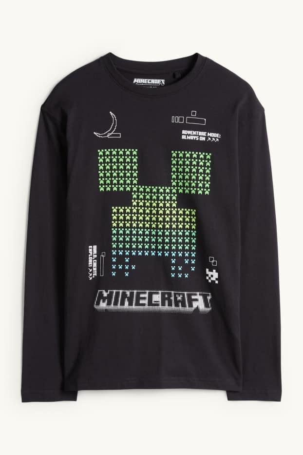 Kinderen: jongens - Minecraft - longsleeve - zwart