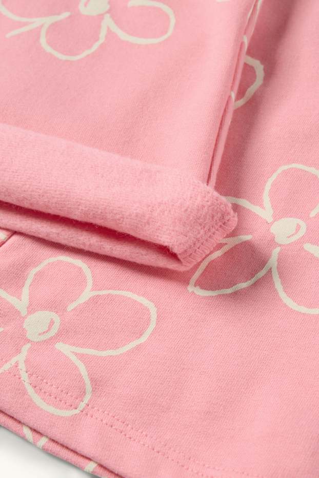 Enfants filles - Minnie Mouse - flared legging chaud - à fleurs - rose