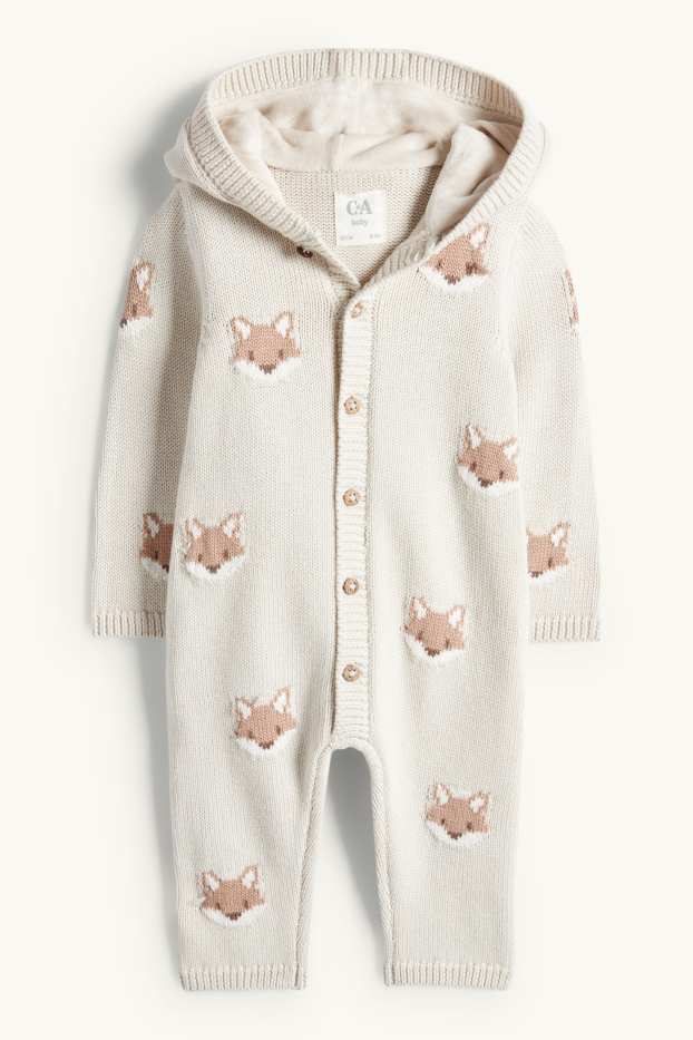 Bébés garçons - Renard - combinaison en maille bébé - blanc crème