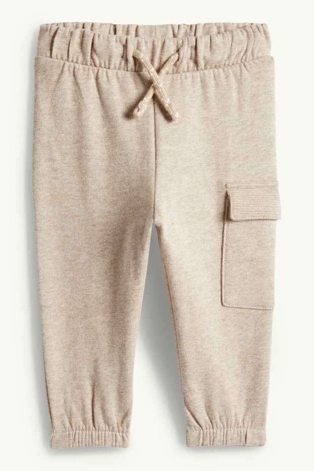 Bébés garçons - Pingouin - tenue pour bébé - doublé en peluche - 2 pièces - beige clair