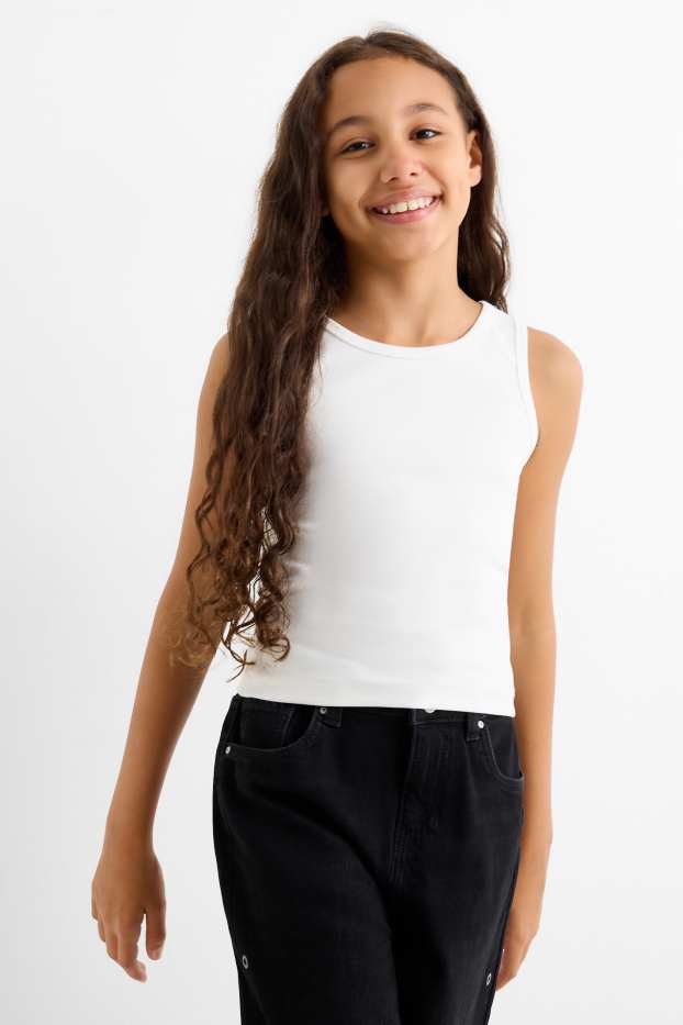 Enfants filles - Kuromi - ensemble - sweat zippé à capuche et haut - 2 pièces - noir / blanc