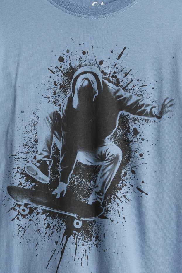 Kinderen: jongens - Set van 3 - skater en gaming - longsleeve - beige / blauw