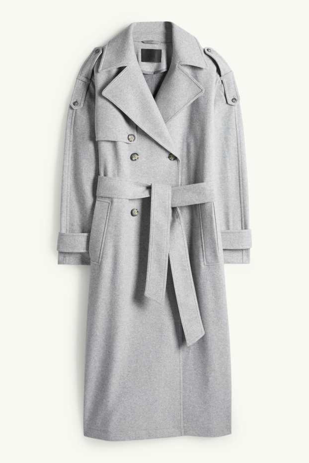 Damen - Mantel - hellgrau