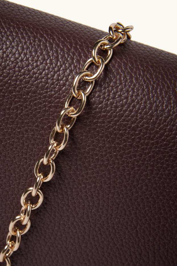 Dámské - Taška přes rameno s odnímatelným popruhem - imitace kůže - bordeaux