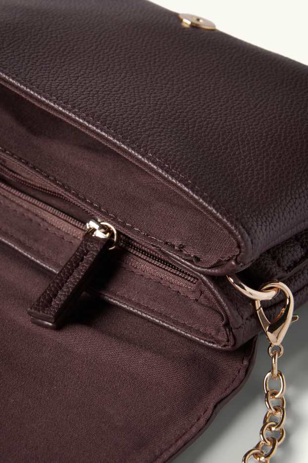 Dámské - Taška přes rameno s odnímatelným popruhem - imitace kůže - bordeaux