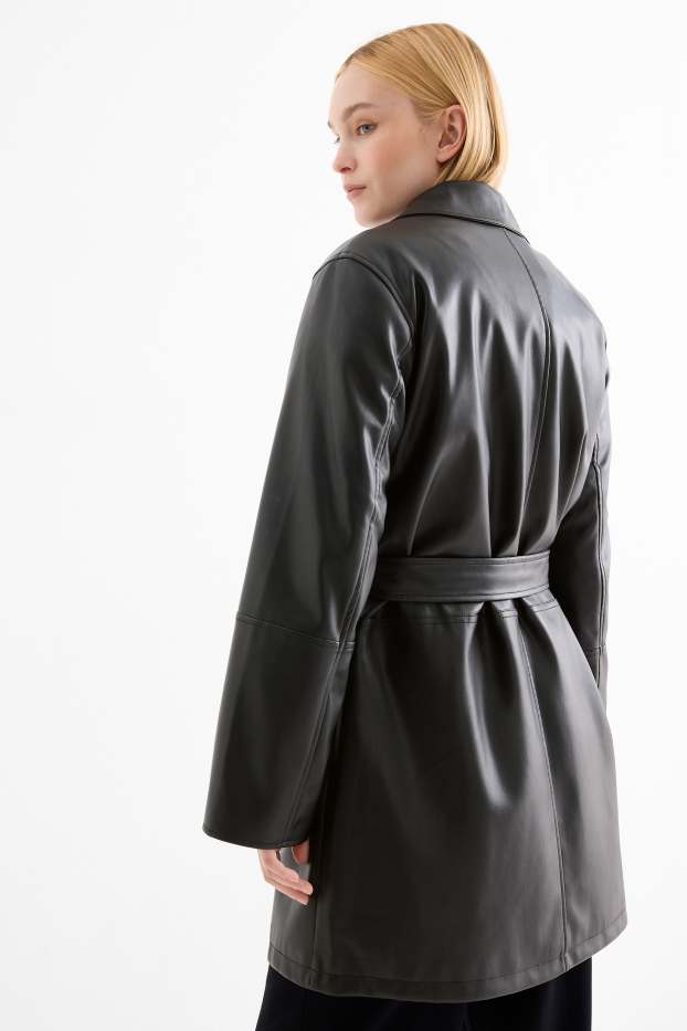 Femmes - Manteau - matière synthétique - noir