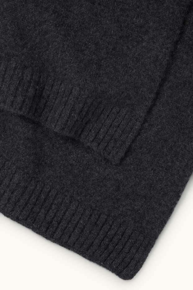 Bărbați - Șal din cașmir - gri închis