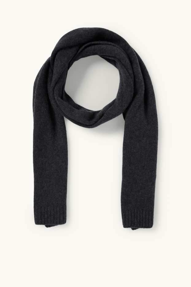 Bărbați - Șal din cașmir - gri închis