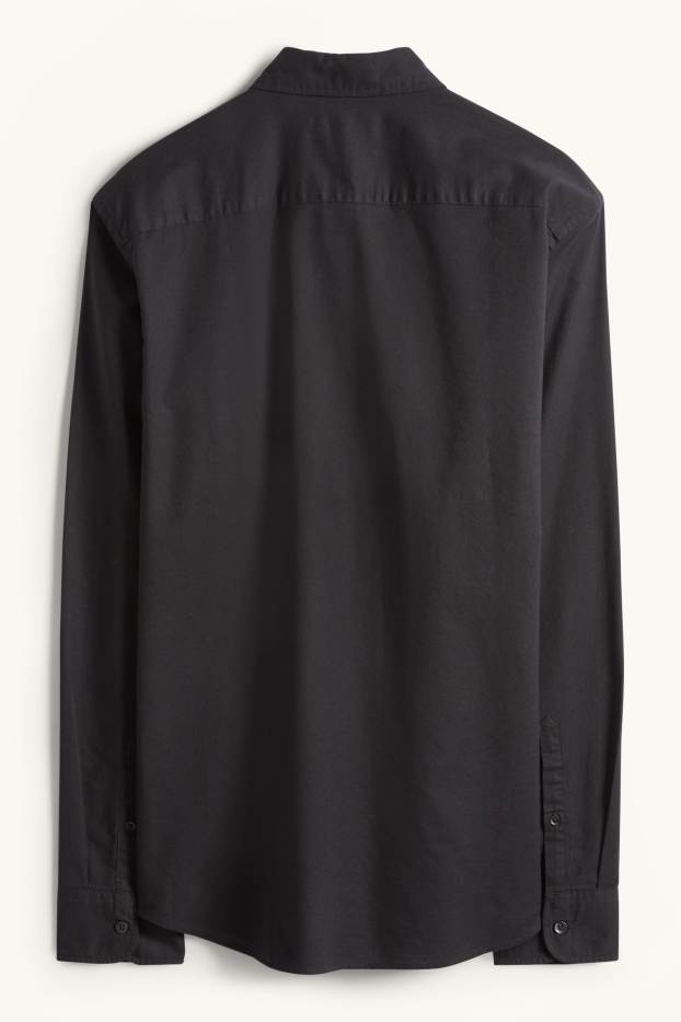 Herren - Hemd - Regular Fit - Button-down - schwarz