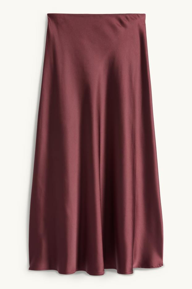 Dames - Rok van satijn - bordeaux