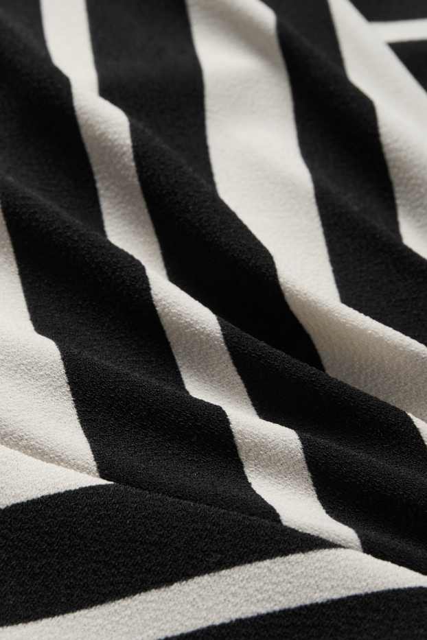 Dona - Vestit amb el coll en punta - straight fit - de ratlles - negre/beix