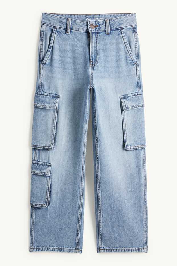 Copii - Băieți - Cargo jeans - denim-albastru deschis