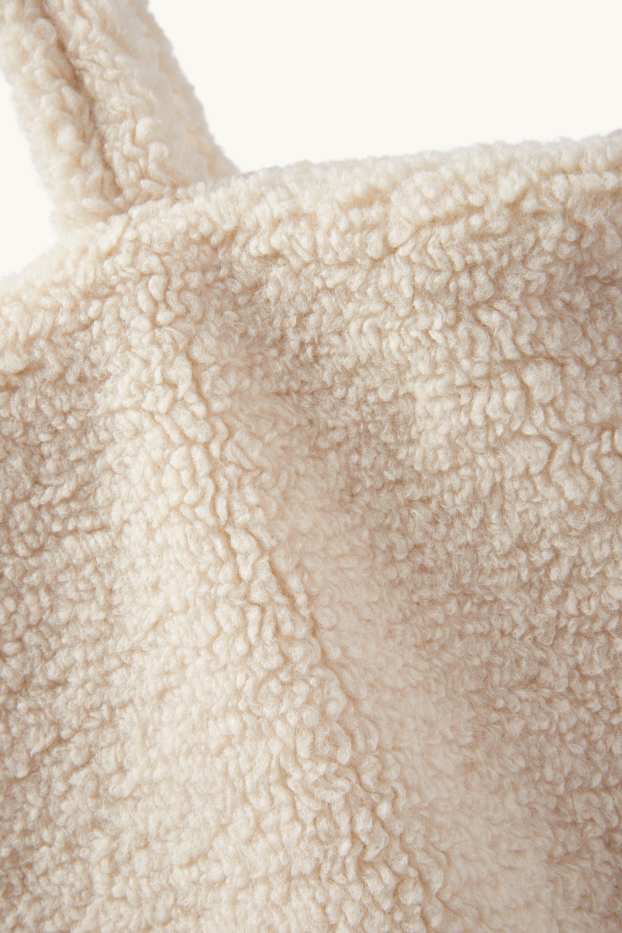 Donna - Shopper grande effetto peluche - beige