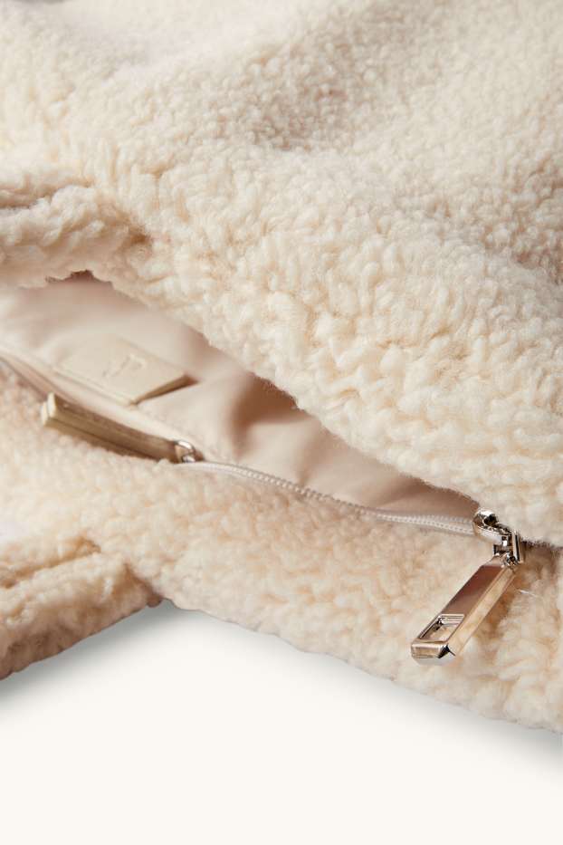 Donna - Shopper grande effetto peluche - beige