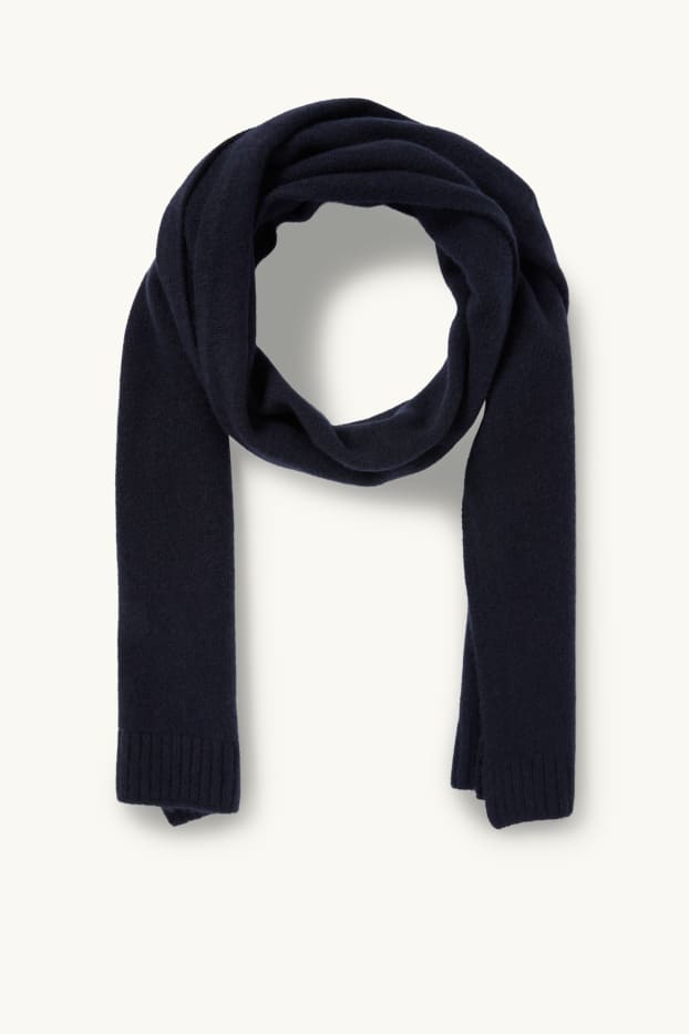 Men - Cashmere scarf - dark blue