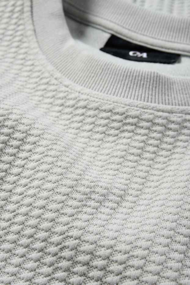 Pánské - Mikina - strukturovaná - šedá