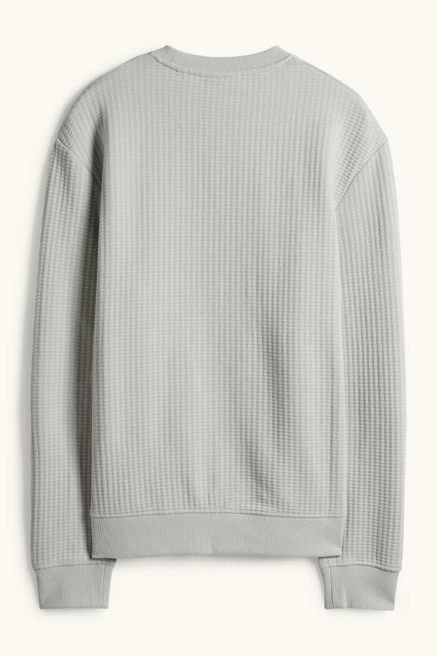 Pánské - Mikina - strukturovaná - šedá