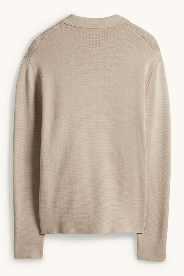 Heren - Gebreid vest - licht beige