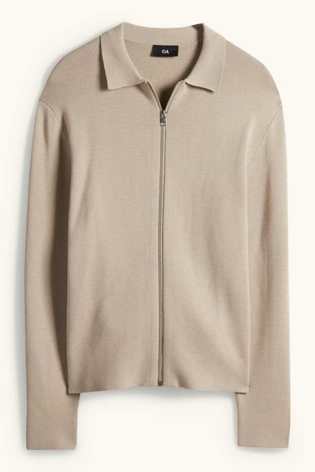 Heren - Gebreid vest - licht beige