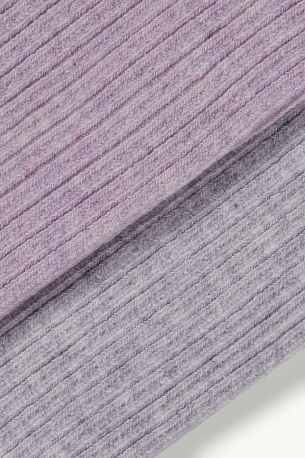 Enfants filles - Lot de 2 paires - collants - finition côtelée - violet clair
